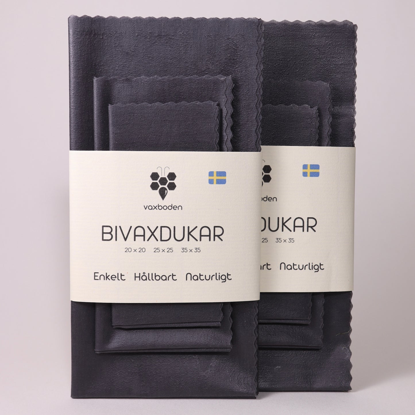 grå bivaxdukar köpa, framifrån två stycken