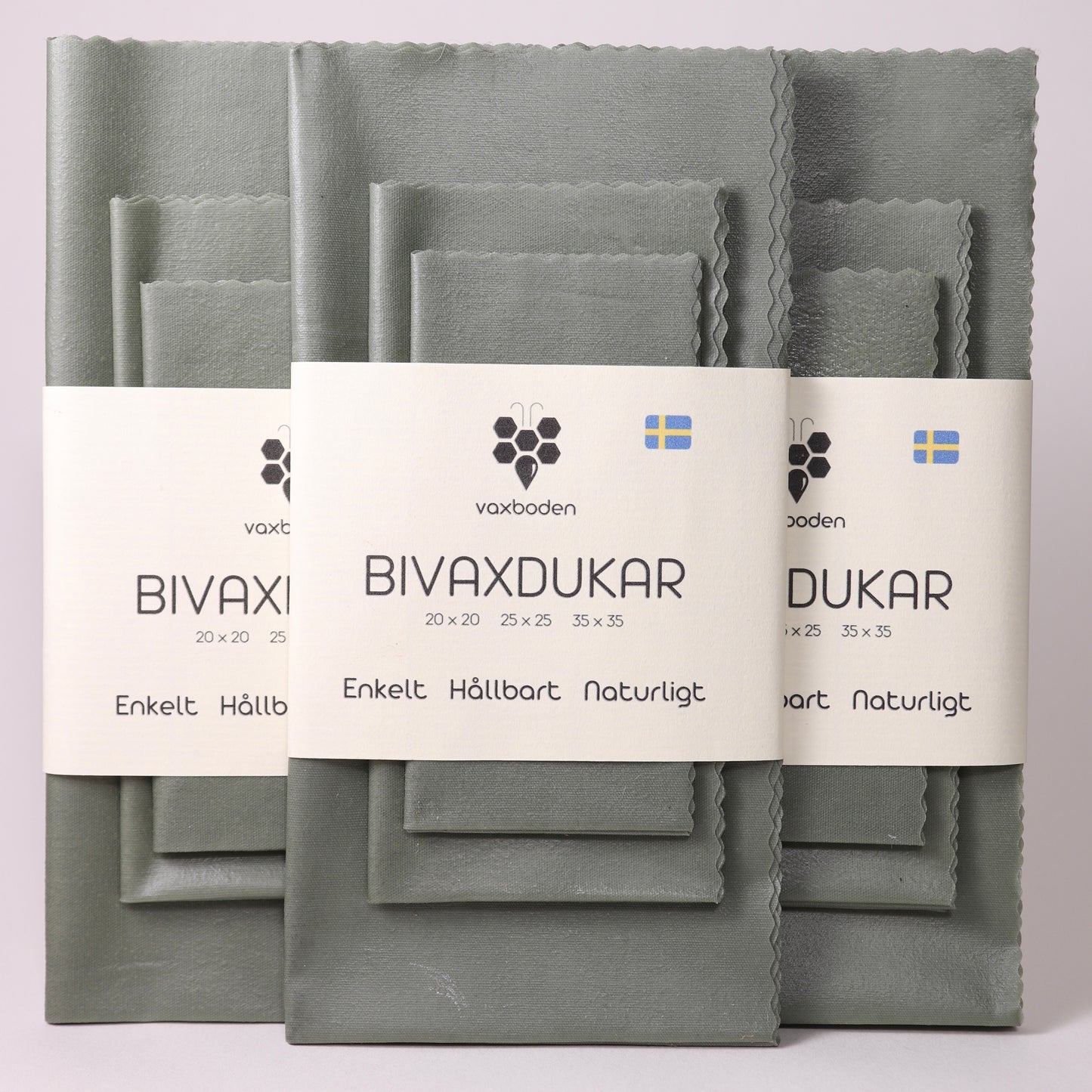 grön bivaxdukar köpa, framifrån tre stycken