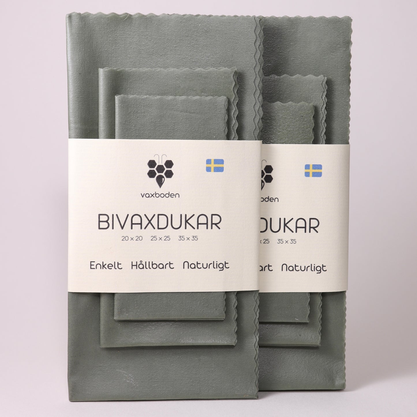 grön bivaxdukar köpa, framifrån två stycken