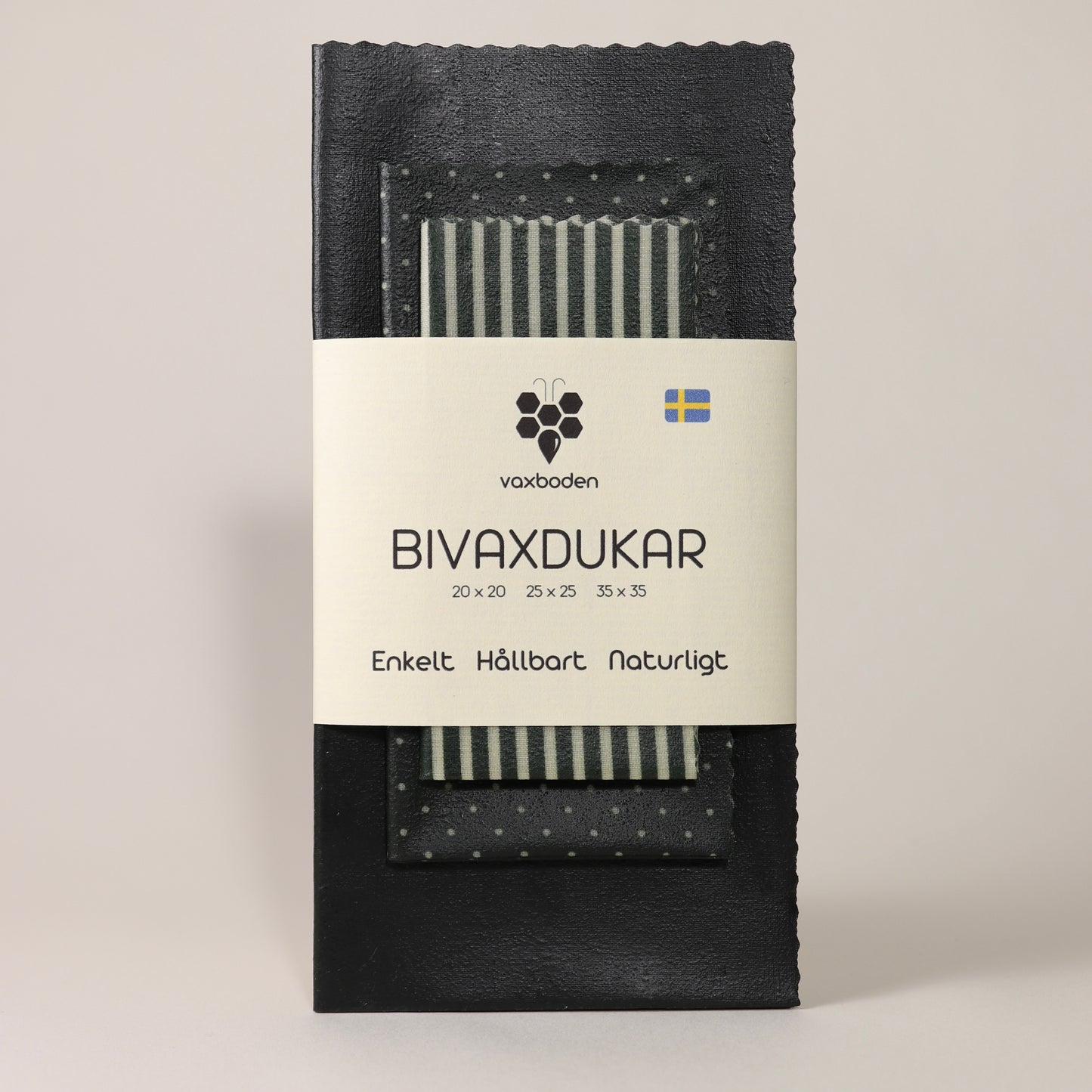mix mörkgrön bivaxdukar köpa, framifrån