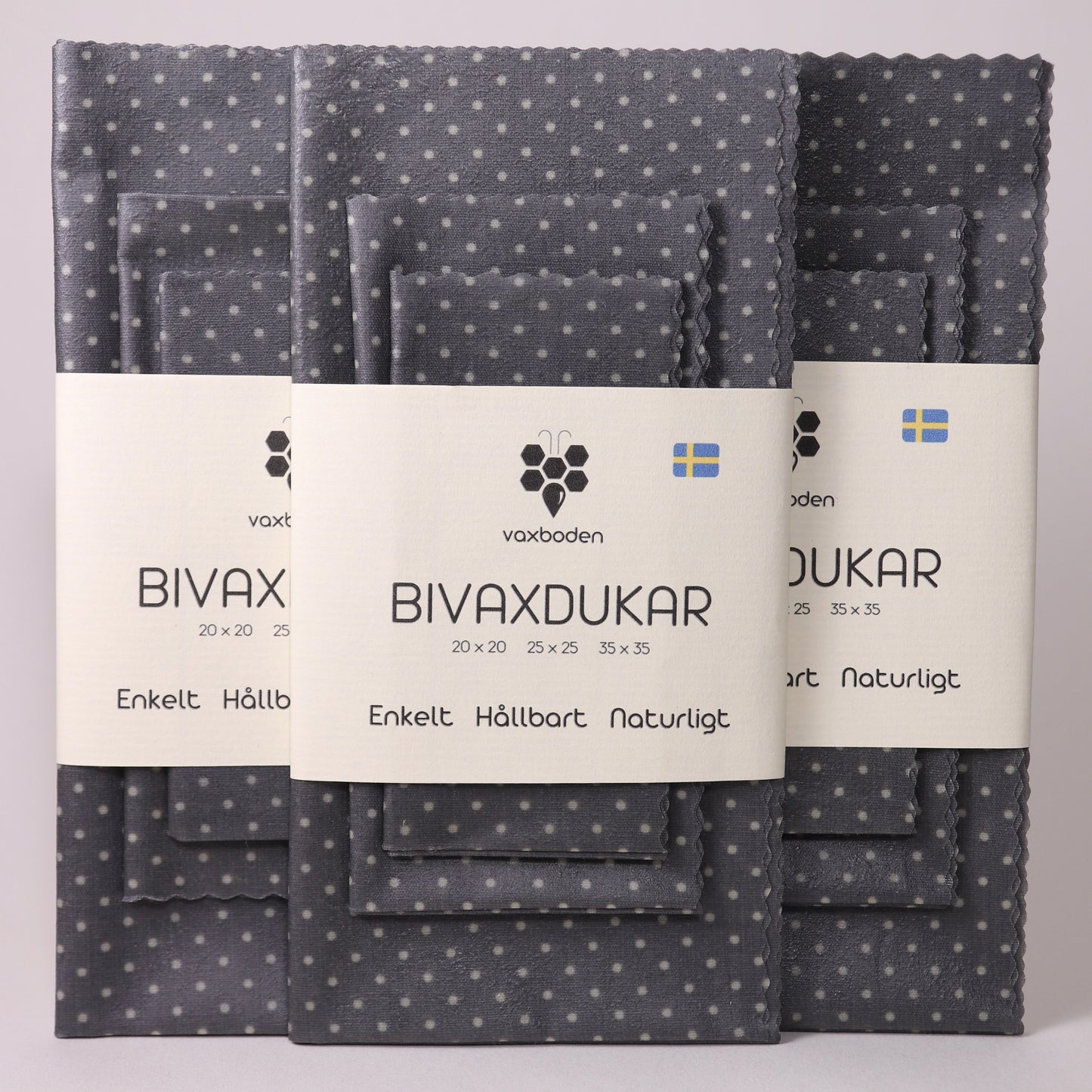 prickig grå bivaxdukar köpa, framifrån tre stycken