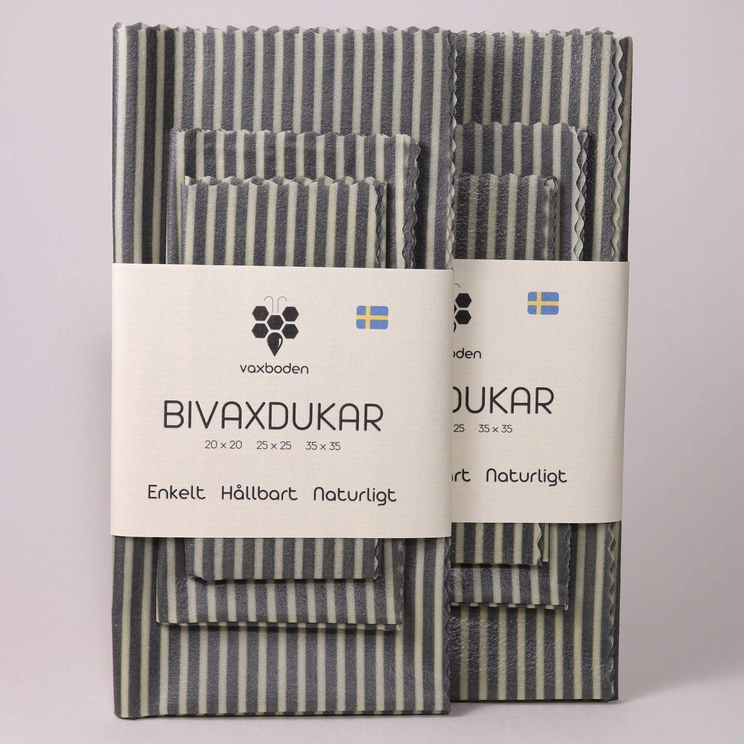 randig grå bivaxdukar köpa, framifrån två stycken