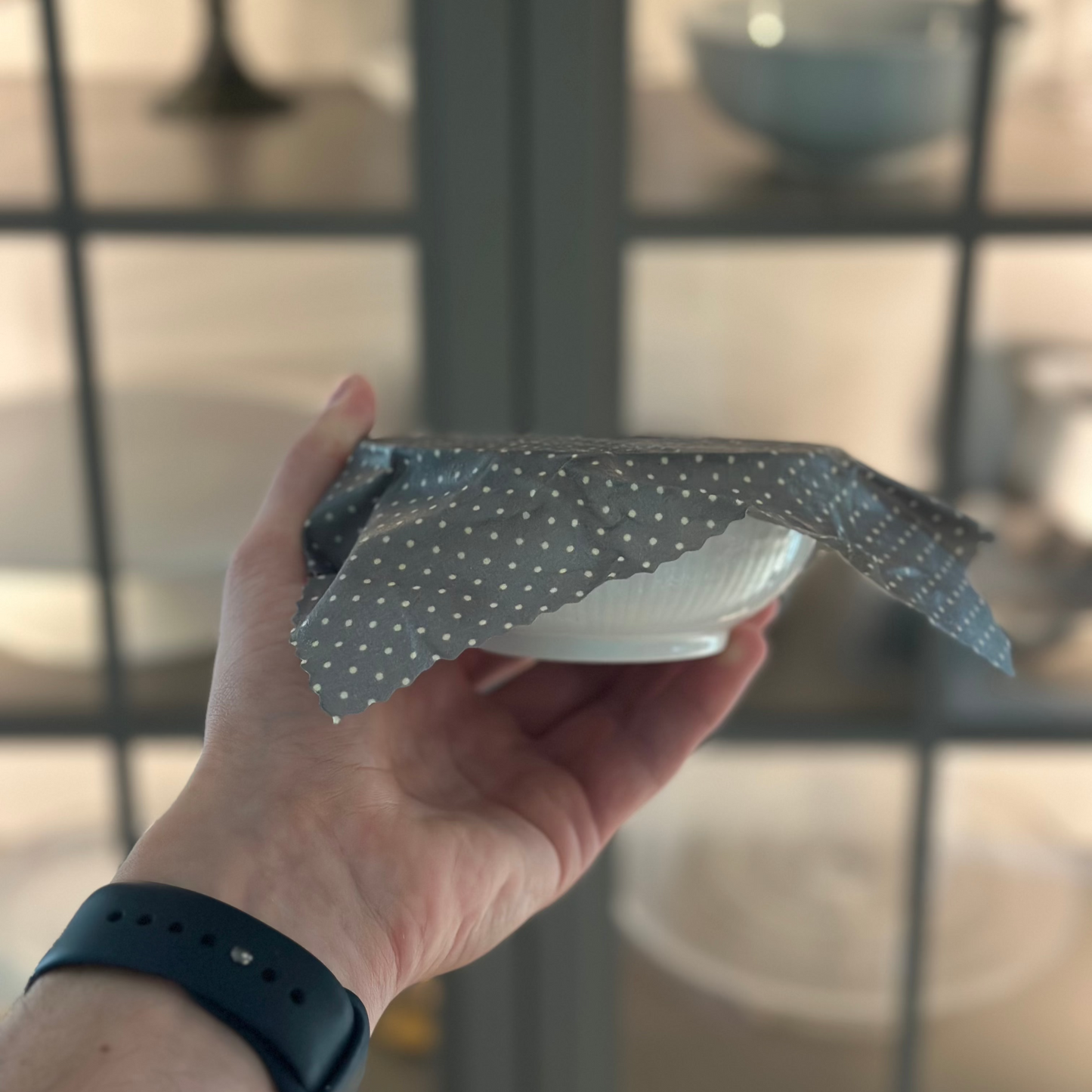 bivaxduk användning, skål från sidan