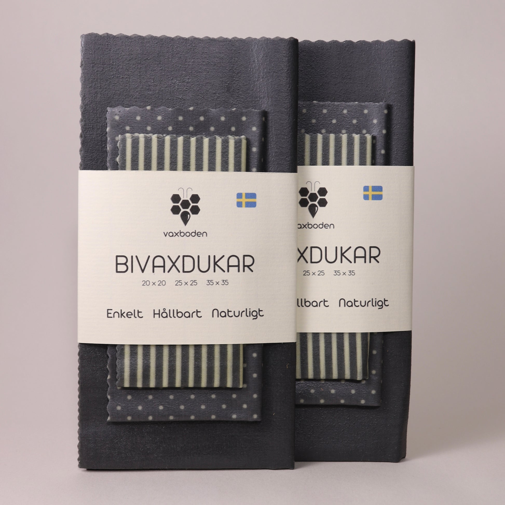 mix grå bivaxdukar köpa, framifrån två stycken