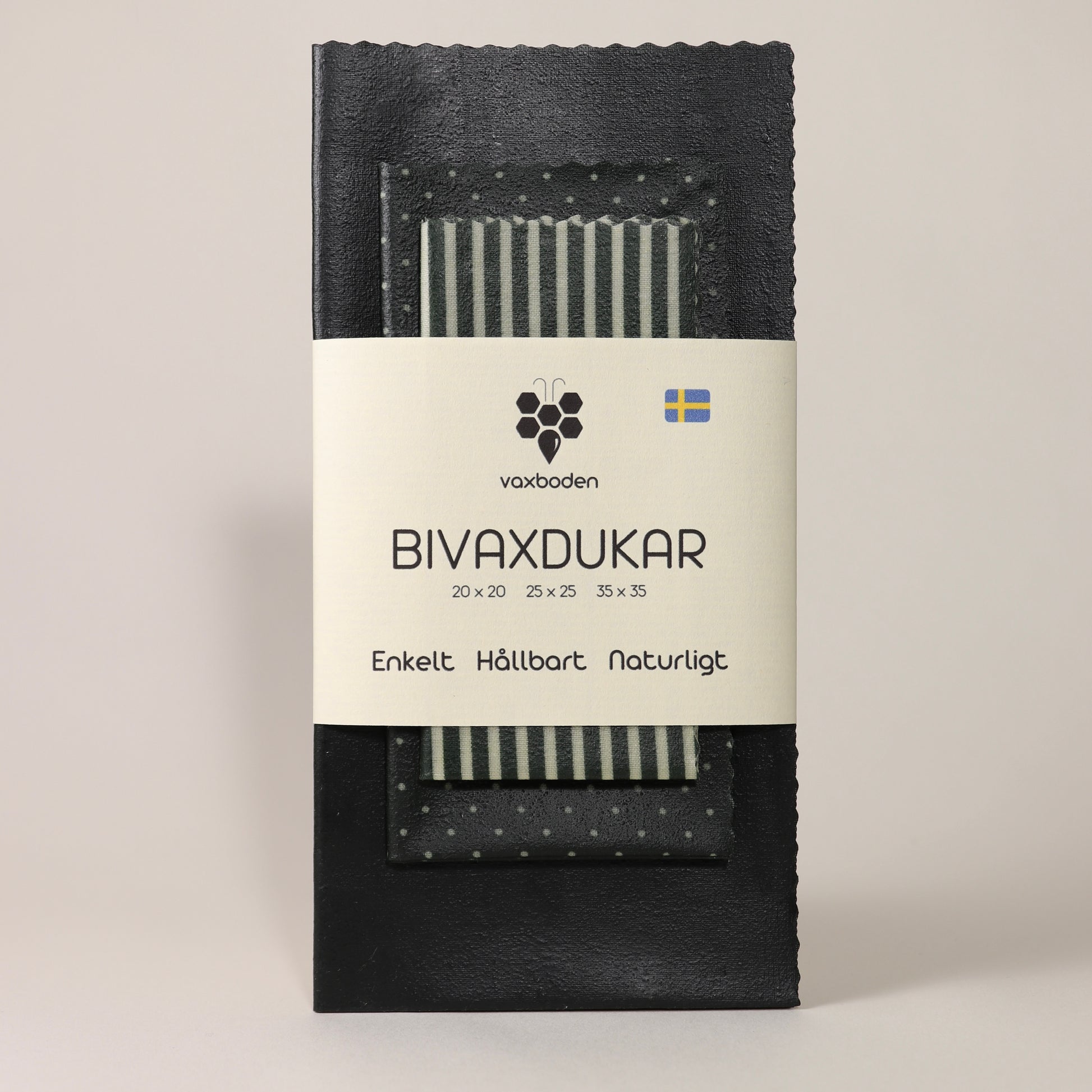 mix mörkgrön bivaxdukar köpa, framifrån